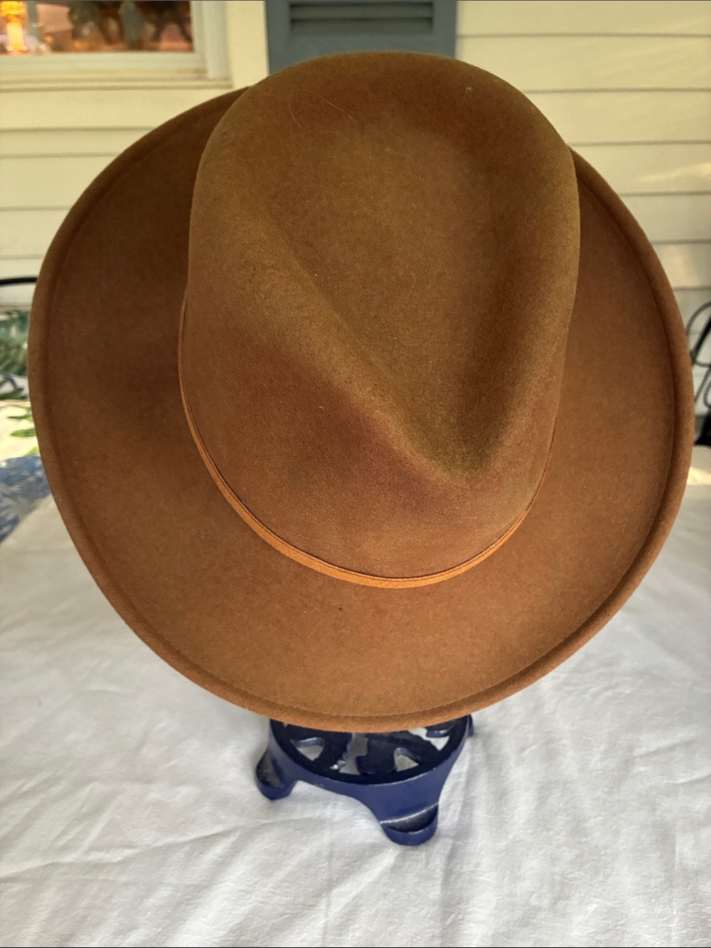 Men's Brown Wool Felt Fedora with Slim Band